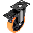 VEVOR Caster Wheels, 4-inch Swivel Plate Casters, Set of 4, with Security A/B Locking No Noise PVC Wheels, Heavy Duty 350 lbs Load Capacity Per Caster, Non-Marking Wheels for Cart Furniture Workbench