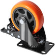 VEVOR Caster Wheels, 4-inch Swivel Plate Casters, Set of 4, with Security A/B Locking No Noise PVC Wheels, Heavy Duty 350 lbs Load Capacity Per Caster, Non-Marking Wheels for Cart Furniture Workbench
