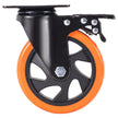 VEVOR Caster Wheels, 5-inch Swivel Plate Casters, Set of 4, with Security A/B Locking No Noise PVC Wheels, Heavy Duty 450 lbs Load Capacity Per Caster, Non-Marking Wheels for Cart Furniture Workbench