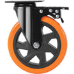 VEVOR Caster Wheels, 6-inch Swivel Plate Casters, Set of 4, with Security A/B Locking No Noise PVC Wheels, Heavy Duty 700 lbs Load Capacity Per Caster, Non-Marking Wheels for Cart Furniture Workbench