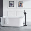 VEVOR Freestanding Bathtub Faucet, Floor Mount, Freestanding Tub Filler, Shower Mixer Taps, Two Water Modes, 360° Swivel Spout, for Bathing & Showering Pet Bathing Cleaning Drains Toilet Flushing