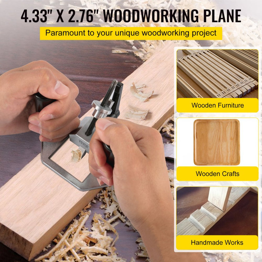 VEVOR Router Plane, Easy Adjustable Blade Hand Planer, Comfortable Bakelite Handle, Stainless Steel Wood Shaver w/ Depth Stop, High Configuration Handheld Woodworking Tool for DIY Carpentry Industry