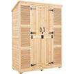 VEVOR Outdoor Wooden Storage Shed Waterproof Garden Tool Shed 58x78 inch