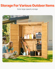VEVOR Outdoor Wooden Storage Shed Waterproof Garden Tool Shed 55x67.5 inch