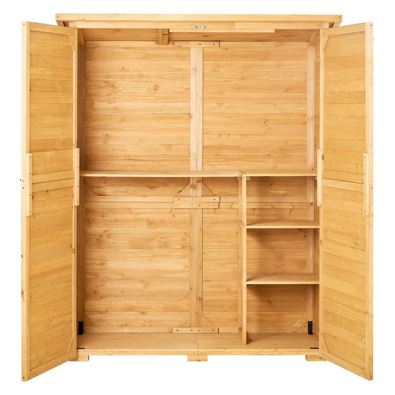 VEVOR Outdoor Wooden Storage Shed Waterproof Garden Tool Shed 55x67.5 inch
