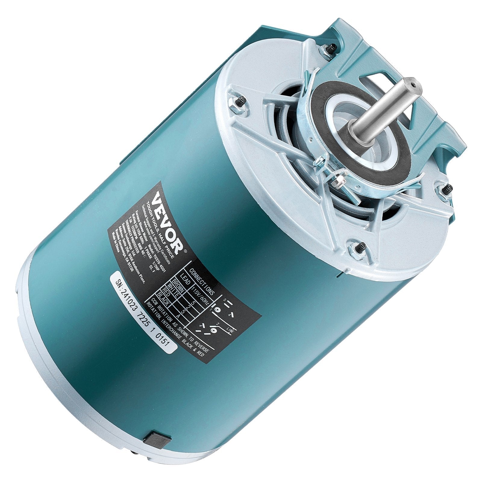 VEVOR 1/2HP Furnace Blower Motor 1720RPM 115V 7.1A 1-Phase 0.78