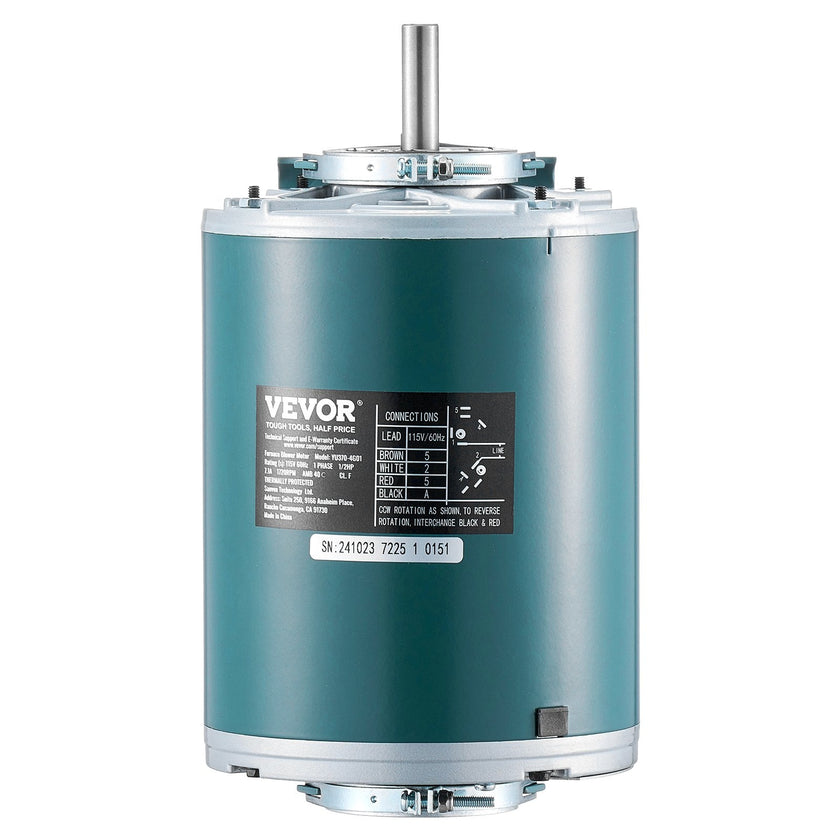 VEVOR 1/2HP Furnace Blower Motor 1720RPM 115V 7.1A 1-Phase 0.78