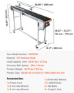 VEVOR Belt Conveyor, 59 x 7.8 inch Conveyor Table, Heavy Duty Stainless Steel Motorized Belt Conveyor for Inkjet Coding Applications Powered PVC Belt Anti-Static Adjustable Speed (Double Guardrail)