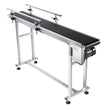 VEVOR Belt Conveyor, 59 x 7.8 inch Conveyor Table, Heavy Duty Stainless Steel Motorized Belt Conveyor for Inkjet Coding Applications Powered PVC Belt Anti-Static Adjustable Speed (Double Guardrail)
