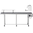 VEVOR Belt Conveyor, 71 x 7.8 inch Conveyor Table, Heavy Duty Stainless Steel Motorized Belt Conveyor for Inkjet Coding Applications Powered PVC Belt Anti-Static Adjustable Speed (Double Guardrail)