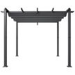 VEVOR 10'x10' Outdoor Retractable Pergola with Sun Shade Canopy Aluminum Gray