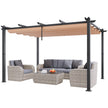 VEVOR 10'x13' Outdoor Retractable Pergola with Sun Shade Canopy Aluminum Beige