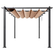VEVOR 10'x13' Outdoor Retractable Pergola with Sun Shade Canopy Aluminum Beige