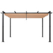 VEVOR 10'x13' Outdoor Retractable Pergola with Sun Shade Canopy Aluminum Beige