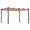 VEVOR 10'x13' Outdoor Retractable Pergola with Sun Shade Canopy Aluminum Beige