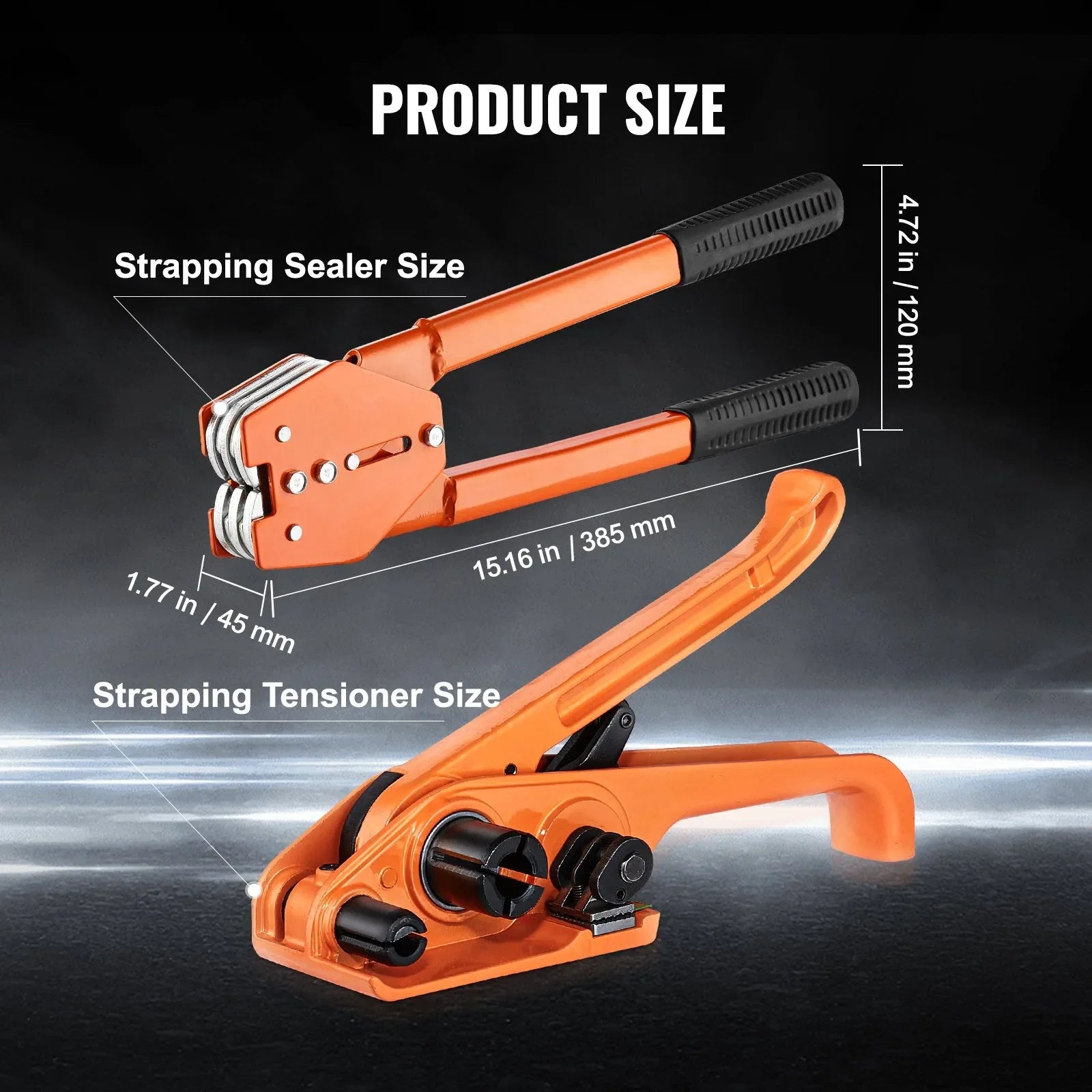 VEVOR Banding Strapping Kit with Strapping Tensioner Tool, Banding Sealer Tool, 1000 ft Length PET Band, 300 Metal Seals, Pallet Packaging Strapping Banding Kit Banding Packaging Strapping for Packing