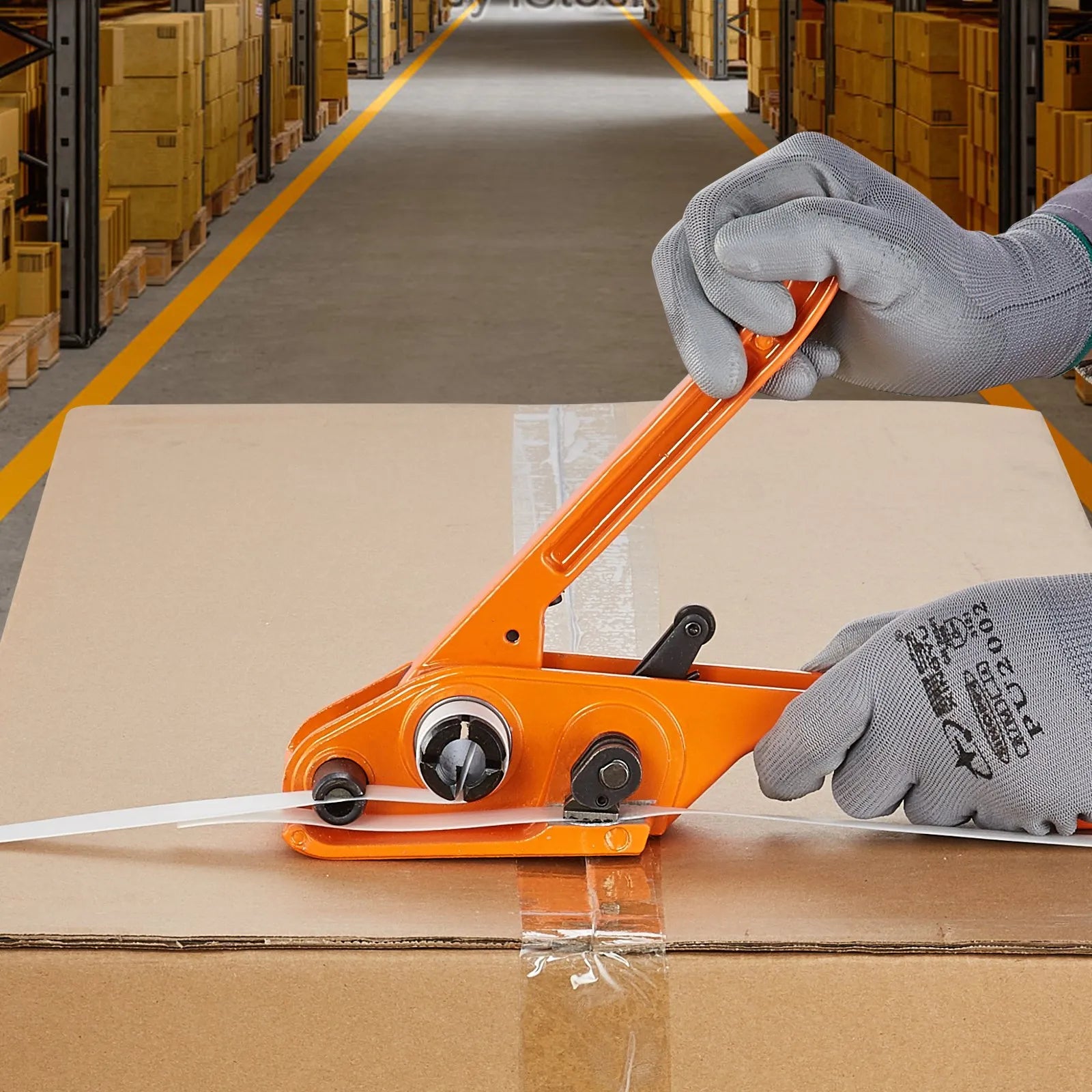 VEVOR Banding Strapping Kit with Strapping Tensioner Tool, Banding Sealer Tool, 1000 ft Length PET Band, 300 Metal Seals, Pallet Packaging Strapping Banding Kit Banding Packaging Strapping for Packing