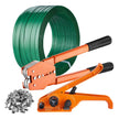 VEVOR Banding Strapping Kit with Strapping Tensioner Tool, Banding Sealer Tool, 1000 ft Length PET Band, 300 Metal Seals, Pallet Packaging Strapping Banding Kit Banding Packaging Strapping for Packing