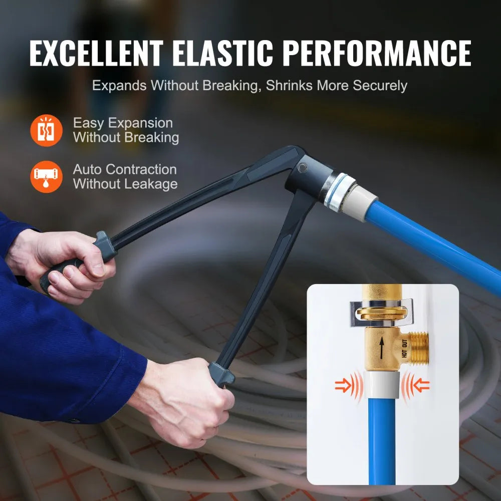 VEVOR PEX Pipe 3/4 Inch, 2 x 100 Feet Length PEX-A Flexible Pipe Tubing for Potable Water, Pex Water Lines for Hot/Cold Water & Easily Restore, Plumbing Applications with Free Cutter, Blue & Red