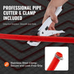VEVOR PEX Pipe 3/4 Inch, 100 Feet Length PEX-B Flexible Pipe Tubing for Potable Water, Pex Water Lines for Hot/Cold Water & Easily Restore, Plumbing Applications with Free Cutter & Clamps ,Red
