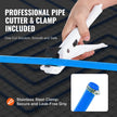 VEVOR PEX Pipe 1/2 Inch, 300 Feet Length PEX-B Flexible Pipe Tubing for Potable Water, Pex Water Lines for Hot/Cold Water & Easily Restore, Plumbing Applications with Free Cutter & Clamps ,Blue