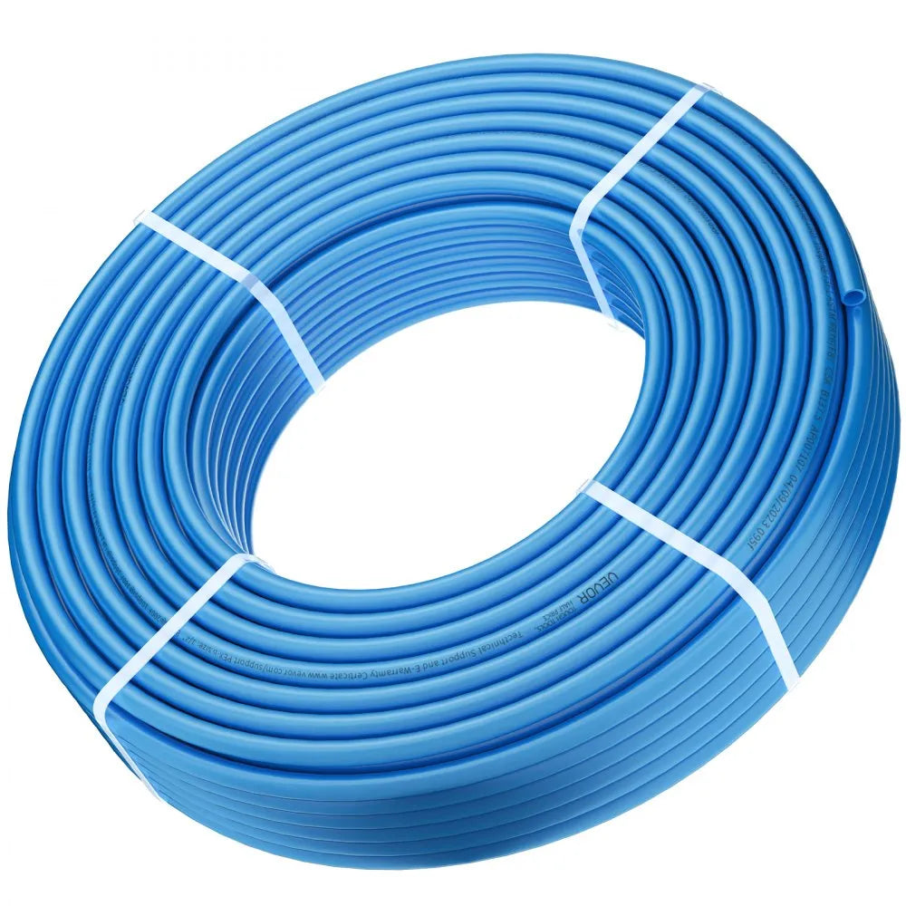 VEVOR PEX Pipe 1/2 Inch, 300 Feet Length PEX-B Flexible Pipe Tubing for Potable Water, Pex Water Lines for Hot/Cold Water & Easily Restore, Plumbing Applications with Free Cutter & Clamps ,Blue