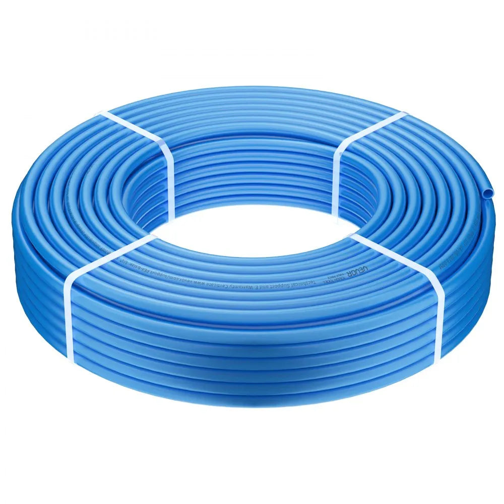 VEVOR PEX Pipe 1/2 Inch, 300 Feet Length PEX-B Flexible Pipe Tubing for Potable Water, Pex Water Lines for Hot/Cold Water & Easily Restore, Plumbing Applications with Free Cutter & Clamps ,Blue