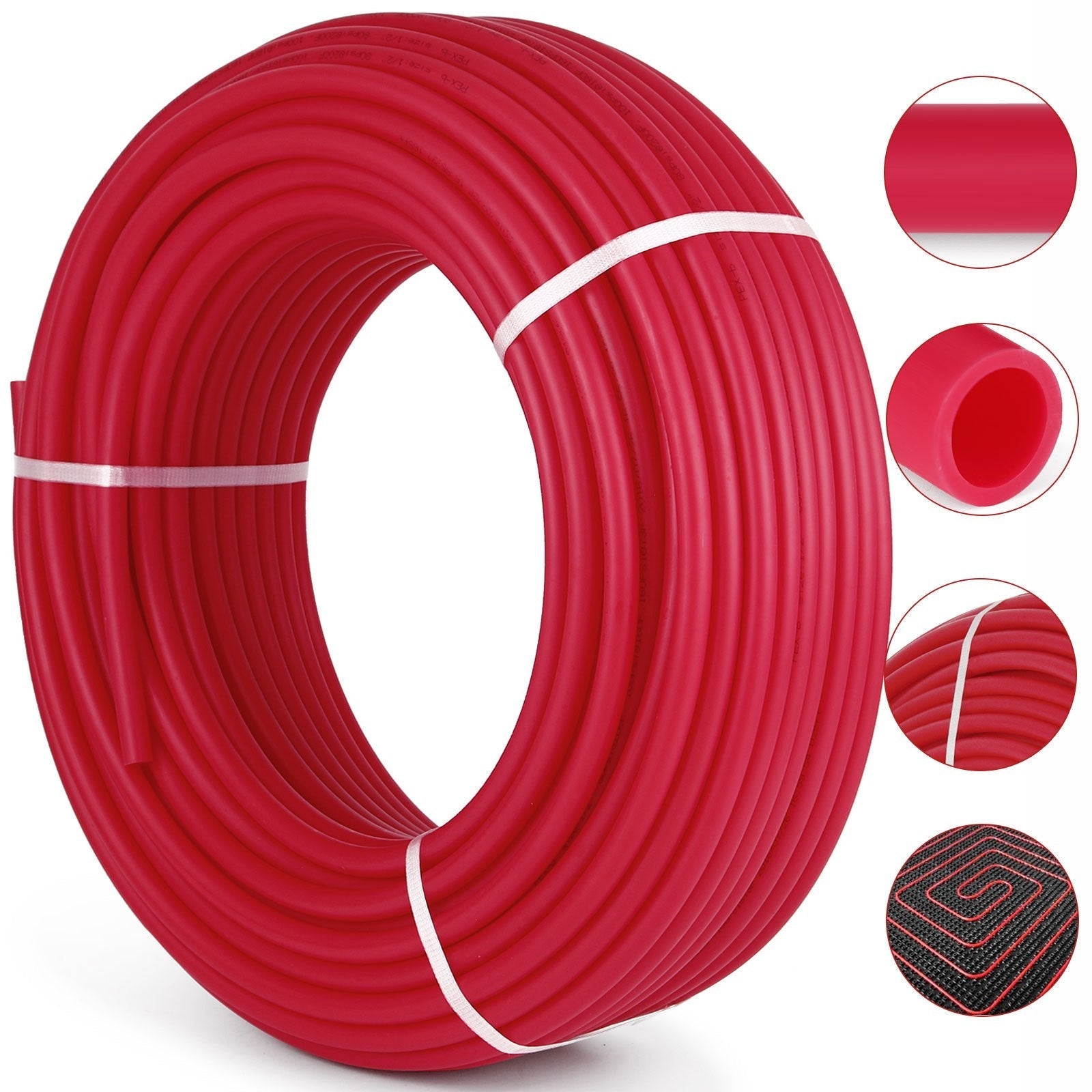 VEVOR Oxygen Barrier PEX Tubing - 1/2 Inch X 900 Feet Tube Coil - EVOH PEX-B Pipe for Residential Commercial Radiant Floor Heating Pex Pipe (1/2\