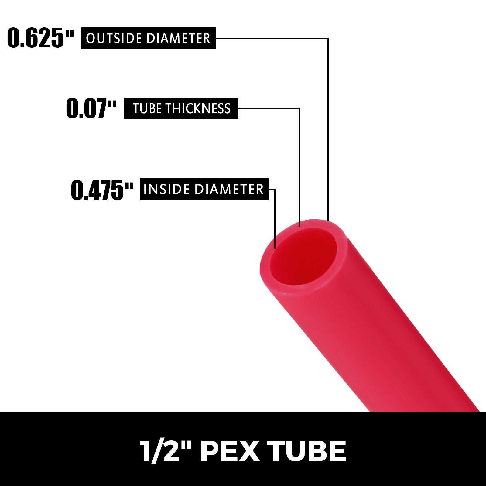 VEVOR Oxygen Barrier PEX Tubing - 1/2 Inch X 900 Feet Tube Coil - EVOH PEX-B Pipe for Residential Commercial Radiant Floor Heating Pex Pipe (1/2\