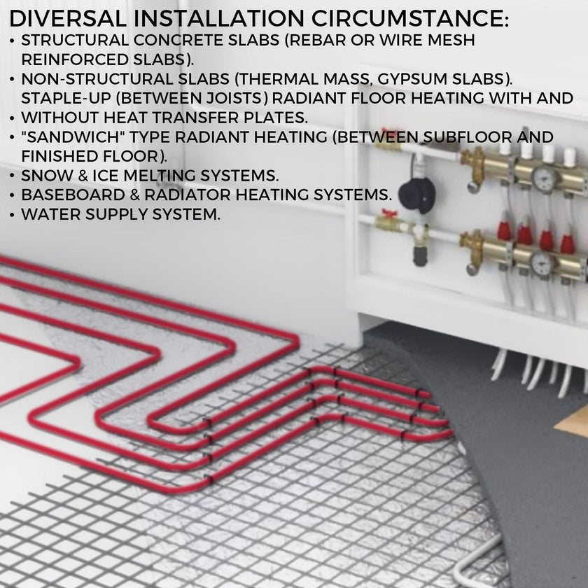 VEVOR Oxygen Barrier PEX Tubing - 1/2 Inch X 900 Feet Tube Coil - EVOH PEX-B Pipe for Residential Commercial Radiant Floor Heating Pex Pipe (1/2\