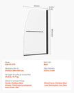 VEVOR Frameless Bathtub Shower Door 34 in. W x 55 in. H 180° Rotatable Door