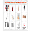 VEVOR Leather Working Tools Kit 38 PCS Engraving Punching Stamping Sewing Tools