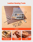 VEVOR Leather Working Tools Kit 61 PCS Engraving Punching Stamping Sewing Tools