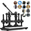 VEVOR Leather Cutting Machine Double Guiding Shaft Leather Embossing Machine with 260x120mm Upper Platen Max 10 mm Leather Die Cutter Suitable for Photo Paper PVC/EVA Sheet, Black