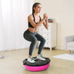 VEVOR Half Exercise Ball Trainer, 23 inch Balance Ball Trainer, 660lbs Capacity Stability Ball, Yoga Ball with Resistance Bands & Foot Pump, Strength Fitness Ball for Home Gym, Full Body Workout, Pink