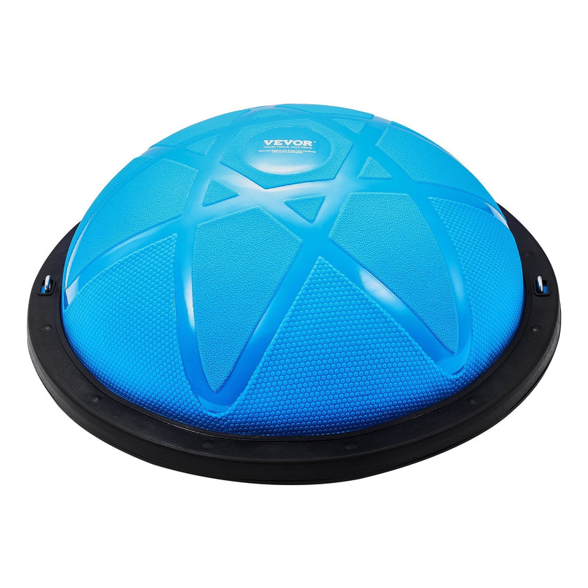 VEVOR Half Exercise Ball Trainer, 23 inch Balance Ball Trainer, 660 lbs Capacity Stability Ball, Yoga Ball with Resistance Bands and Pump, Strength Fitness Ball for Home Gym, Full Body Workouts, Blue