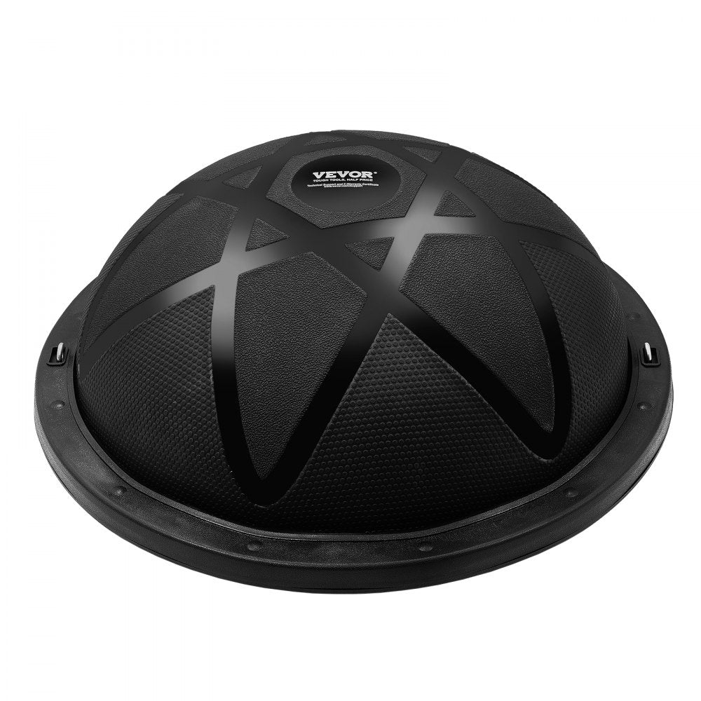 VEVOR Half Exercise Ball Trainer, 23 inch Balance Ball Trainer, 660 lbs Capacity Stability Ball, Yoga Ball with Resistance Bands and Pump, Strength Fitness Ball for Home Gym, Full Body Workouts, Black