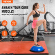 VEVOR Half Exercise Ball Trainer, 26 inch Balance Ball Trainer, 1500lbs Capacity Stability Ball, Yoga Ball with Resistance Bands & Foot Pump, Strength Fitness Ball for Home Gym Full Body Workout, Blue