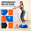VEVOR Half Exercise Ball Trainer, 26 inch Balance Ball Trainer, 1500lbs Capacity Stability Ball, Yoga Ball with Resistance Bands & Foot Pump, Strength Fitness Ball for Home Gym Full Body Workout, Blue