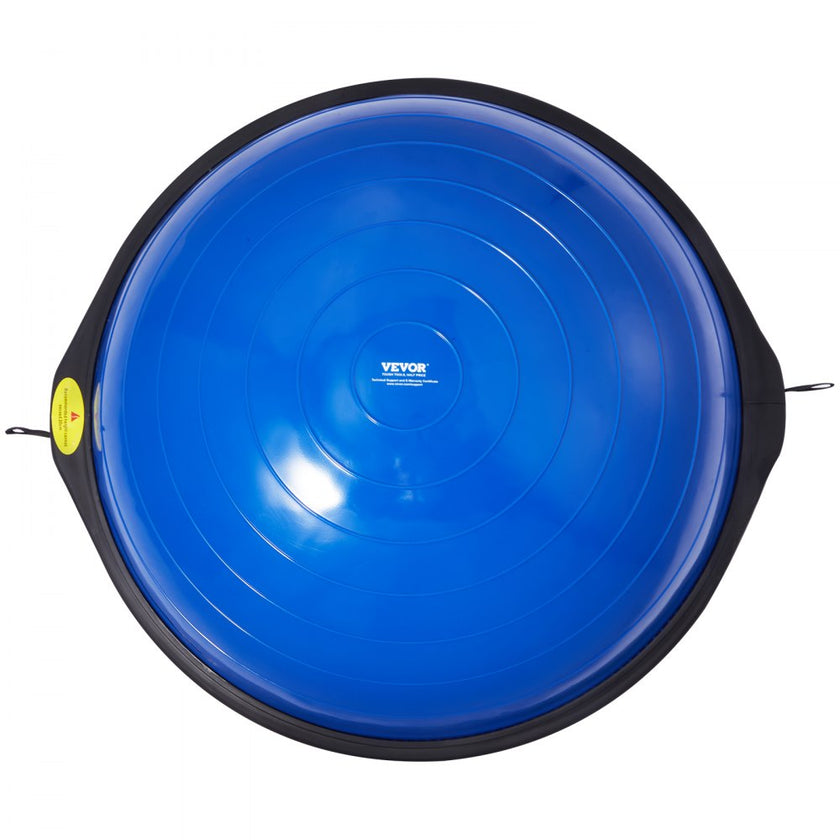 VEVOR Half Exercise Ball Trainer, 26 inch Balance Ball Trainer, 1500lbs Capacity Stability Ball, Yoga Ball with Resistance Bands & Foot Pump, Strength Fitness Ball for Home Gym Full Body Workout, Blue