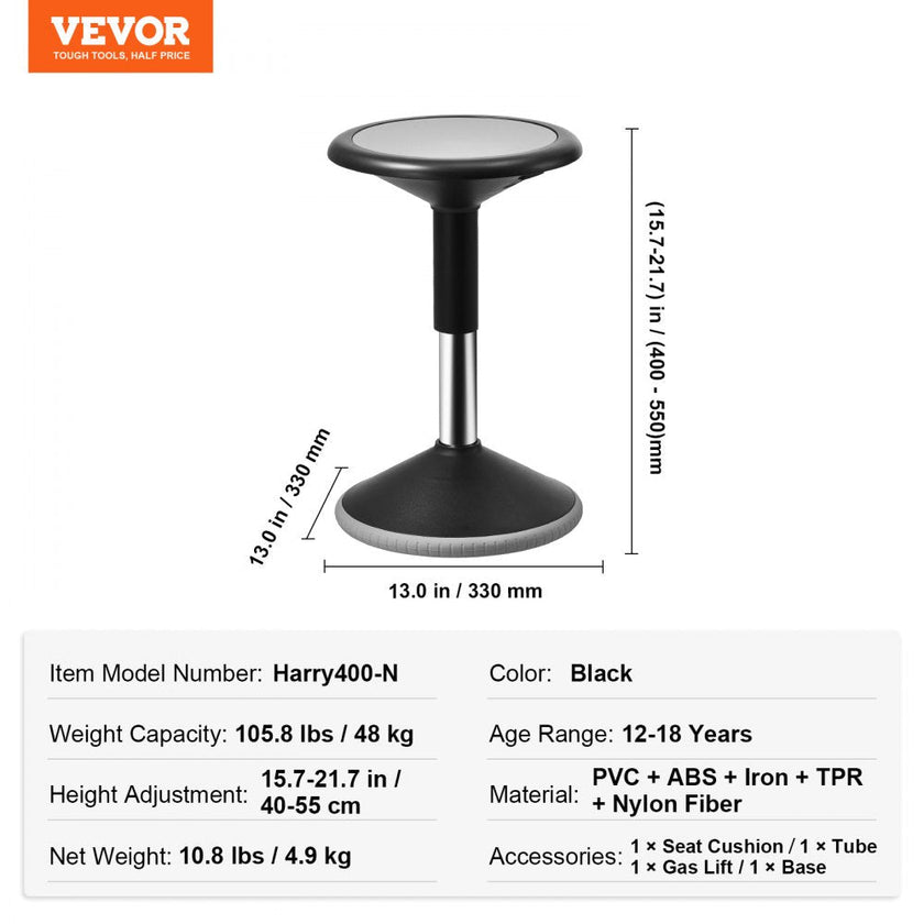 VEVOR Wobble Chair Height-Adjustable (15.7-21.7