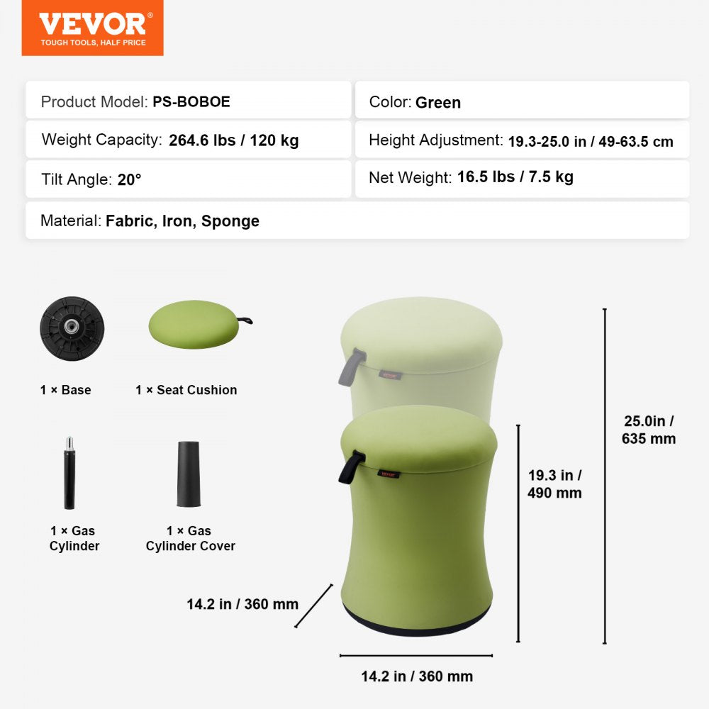 VEVOR Wobble Chair Height-Adjustable (19.3-25