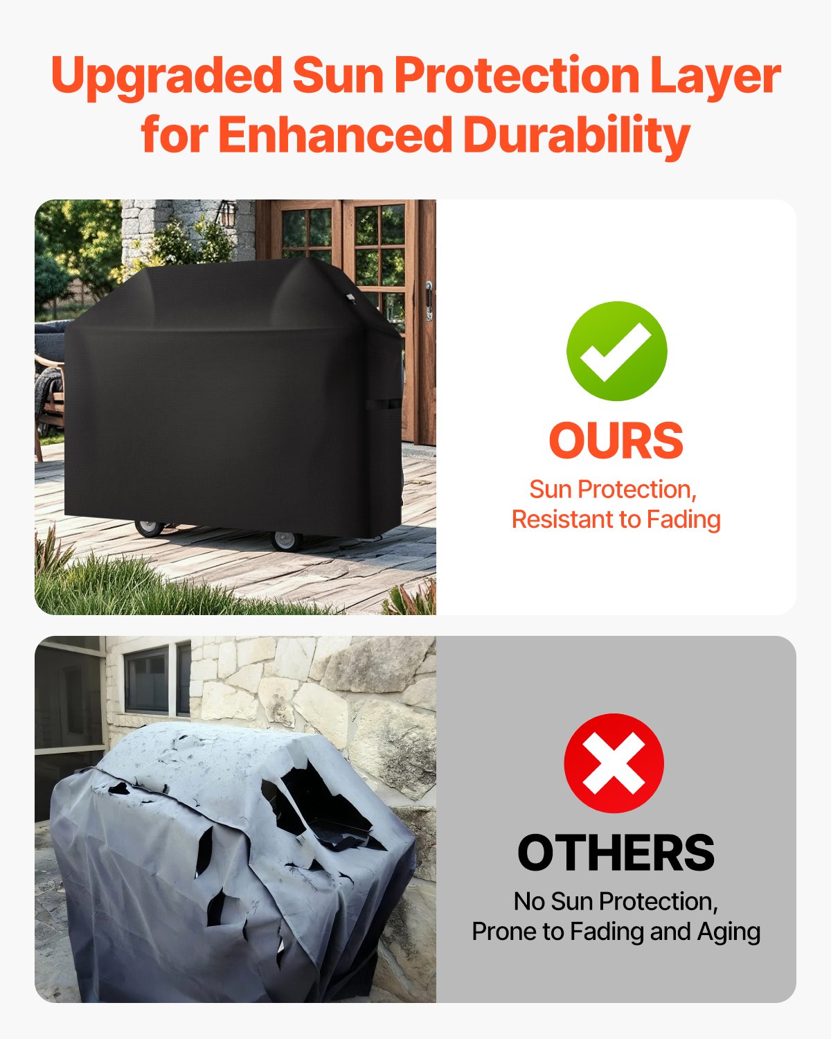 VEVOR 58 inch Grill Cover Heavy Duty BBQ Gas Grill Cover Outdoor Waterproof