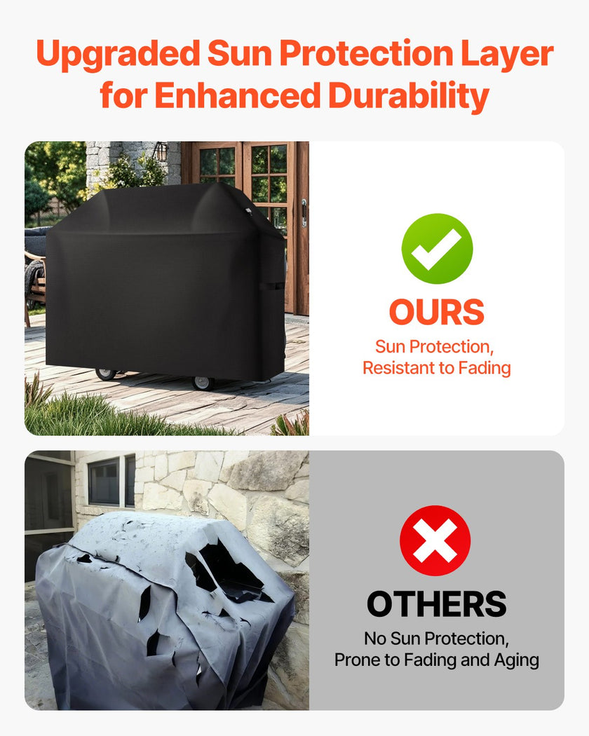 VEVOR 58 inch Grill Cover Heavy Duty BBQ Gas Grill Cover Outdoor Waterproof