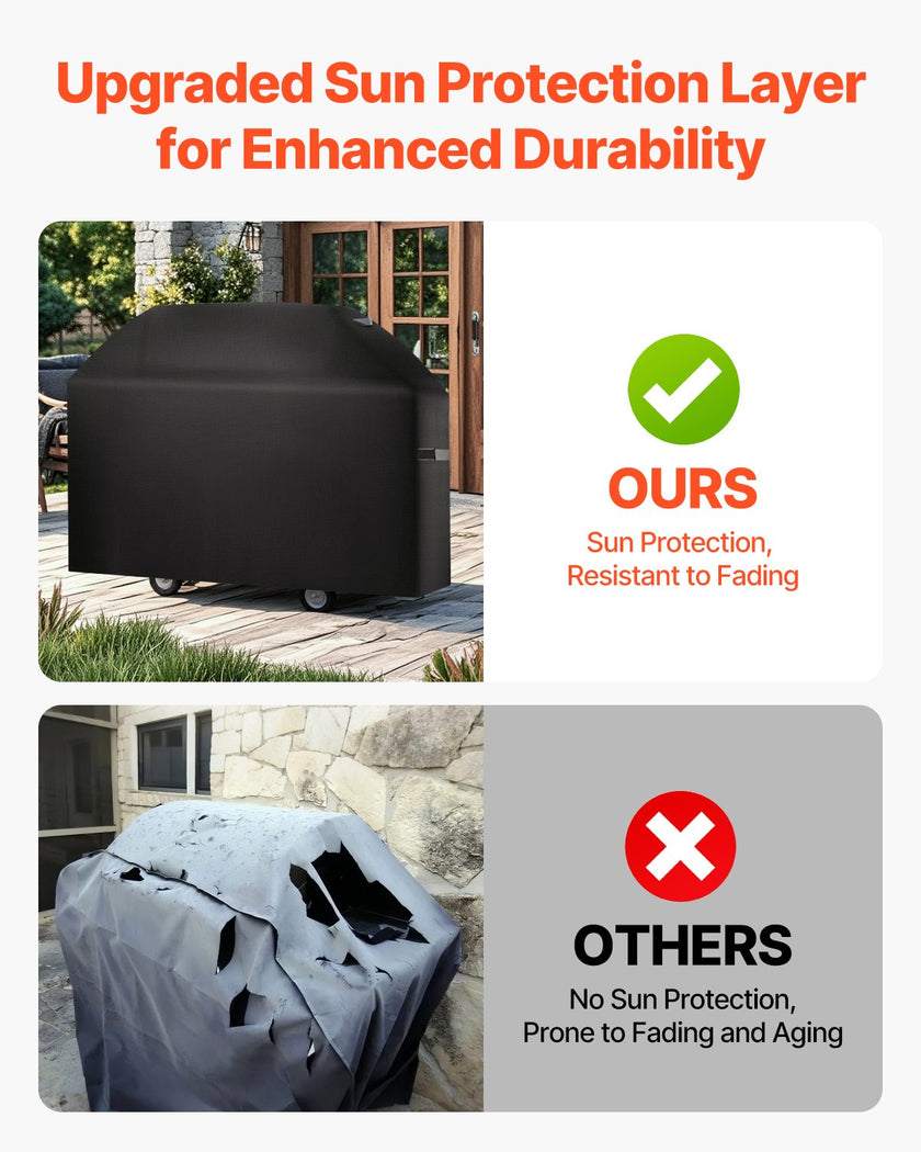 VEVOR 63 inch Grill Cover Heavy Duty BBQ Gas Grill Cover Outdoor Waterproof