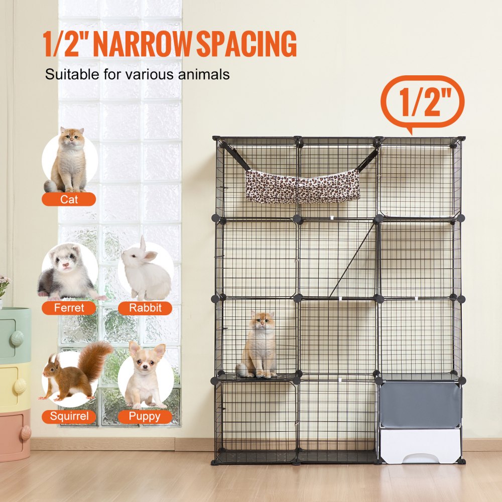 VEVOR Large 4-tier Cat Cage 41 x 14 x 55
