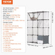 VEVOR Large 4-tier Cat Cage 41 x 14 x 55
