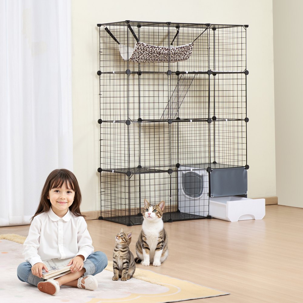 VEVOR Large 4-tier Cat Cage 41 x 14 x 55