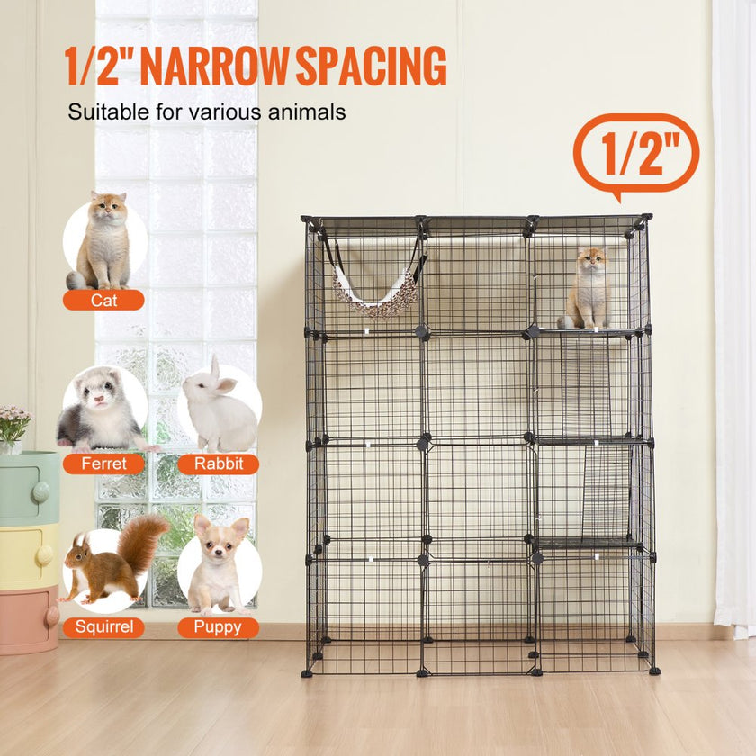 VEVOR Large 4-tier Cat Cage 41 x 28 x 55