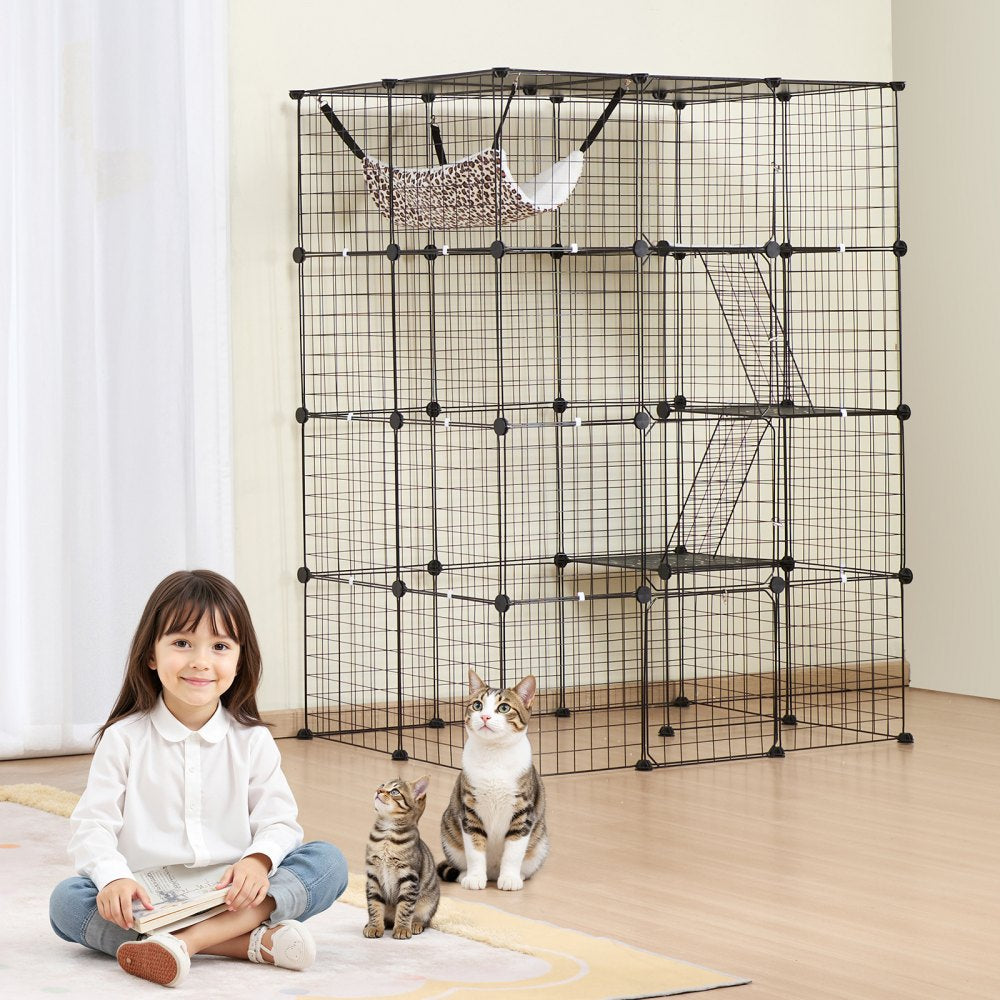 VEVOR Large 4-tier Cat Cage 41 x 28 x 55